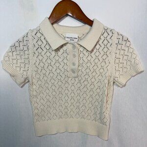 Willow & Wind Crochet Knit Top Women’s S 100% Cotton Short Sleeve